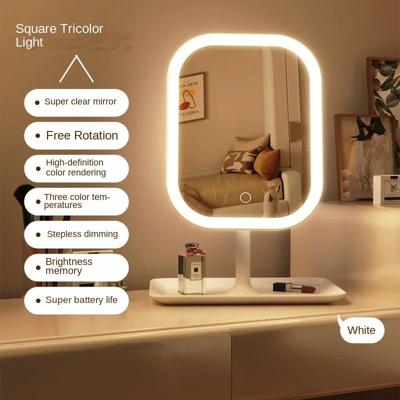 EMESA HOME Modern LED Vanity Mirror – 3 Color Touch Makeup Mirror for Women