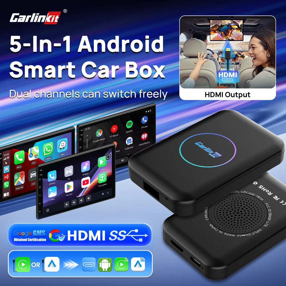 CarlinKit Android TV Box CarPlay Ai Box Support Netflix IPTV Google Play Store Wireless CarPlay & Android Auto Box Auto Connect