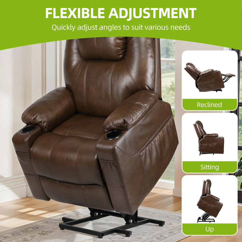 YITAHOME Power Lift Recliner Chair - Massage & Heat, Heavy Duty Safety Mechanism, Faux Leather, for Elderly Comfort