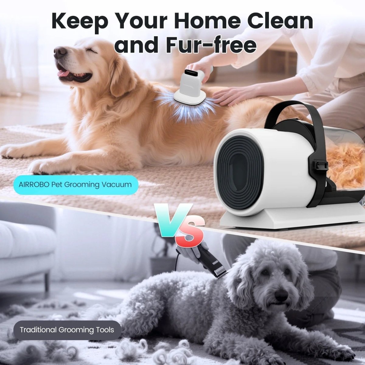 FurSonic™-Dog Grooming Vacuum Kit